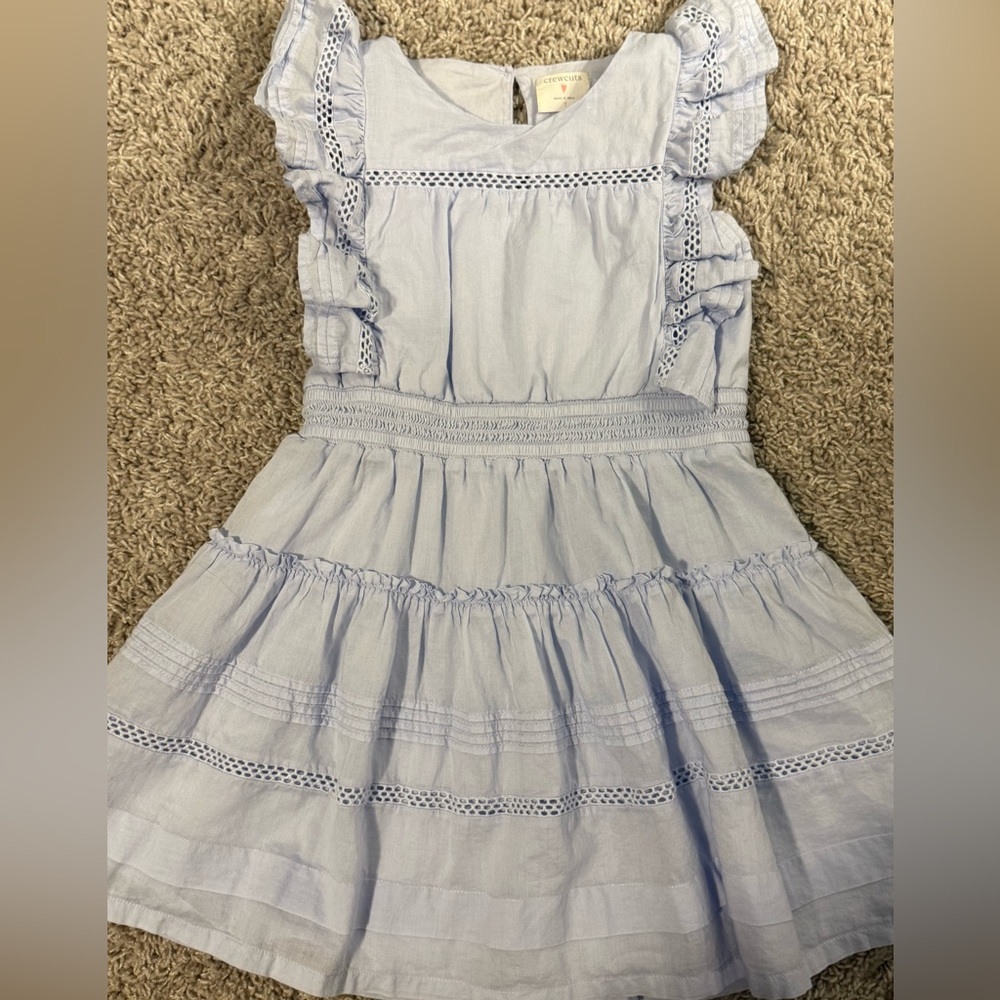 Crewcuts Girls size 7 Sky Blue Ruffle Dress
